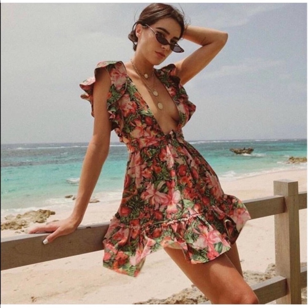 Majorelle Misty Floral Wrap Dress in Jungle Multi